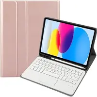 Mtp Products iPad 2022/2025 Etui med Bluetooth-tastatur - Roségull
