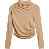 Superdry for woman. W6011682A Perkins long sleeve ruffled t-shirt with long sleeves brown (M), Casual, Modal