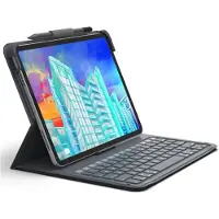 Zagg Messenger Folio 2 - Tastatur og folioveske (boks) - bærbar - trådløs - QWERTY - Nordisk - koksgrå - for Apple 10.9-inch iPad Air