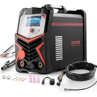 Vevor TIG-sveiser, 200A 6-i-1 aluminiumsveisemaskin (LED-skjerm) - AC TIG/DC TIG/AC puls TIG/DC puls TIG/punkt TIG/MMA (elektrode), elektrisk sveiser med synergisk kontroll IGBT