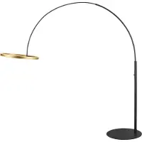 SLV LED-gulvlampe One Bow FL, svart/messingfarget, stål