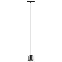 LINDBY LED-pendellampe Lumaro,svart,Ø8,2cm,aluminium,48V,dimbar