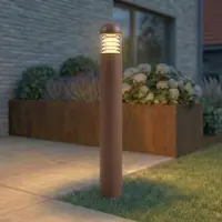 LUCANDE LED-gatelampe Skagena, brun, høyde 90 cm, IP54