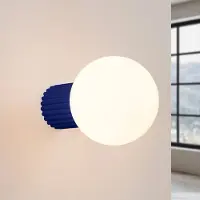 Sollux Vegglampe ORBI, ultramarin, glass/metall, Ø 12 cm, IP44, G9