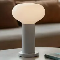 Aldex Bordlampe Flo, grå, Ø 19 cm, glass