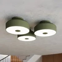 Sollux Taklampe CLARO, olivengrønn, Ø 30 cm, metall, 4 x E27
