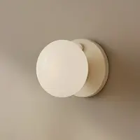 Aldex Vegglampe Flo, beige, Ø 19 cm, glass