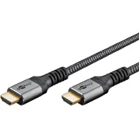 Goobay 65262, 3 m, HDMI Type A (Standard), HDMI Type A (Standard), 3D, 48 Gbit/s, Sort, Sølv