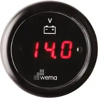 Wema digitalt voltmeter 12-24 volt sort