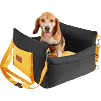 Vevor hundesete, vanntett hundesete for bil med sidehåndtak og oppbevaringslomme, sikkerhetsbånd med klips og PP-bomullsfyll, bilseng for liten hund opptil 11,5 kg, svart
