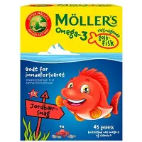 Möller's Tran Möller's Omega-3 Geléfisk Jordbær 45 pcs