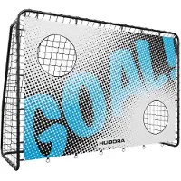 Hudora fotballmål-trener med målvegg sort, motiv Goal