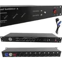Light4me XSPLIT 2x4 DMX signal splitter 8-kanals rack 19 1U to driftsmoduser