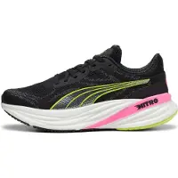 Puma Magnify NITRO 2 Women's Running Shoes, Shoes, Black/Lime Pow/Poison Pink, 40