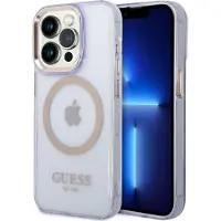 GUESS GUHMP14LHTCMU iPhone 14 Pro 6,1" lilla/lilla hardt etui Gold Outline Translucent MagSafe