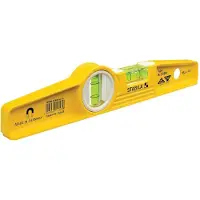 Stabila STB81SREM-25 Nivåvater i støpt aluminium, neodymmagnetisk, 2 væskerør, 10 tommer (25 cm), uten etui