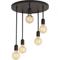 QAZQA Moderne taklampe sort 5-lys - Facil