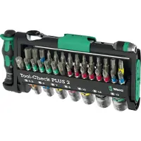 Wera Tool-Check PLUS 2 bitssett sort/grønn, 39 deler inkl. 1/4 bitstativ