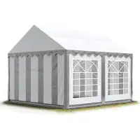 TOOLPORT 3x3 m partytelt, PVC-presenning, grå-hvit