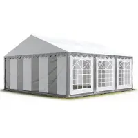 TOOLPORT 5x6 m partytelt, PVC-presenning, grå-hvit