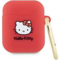 Hello Kitty Silikon 3D Kitty Head-deksel for AirPods 1/2 - fuchsia farge
