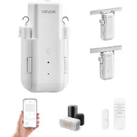 Vevor automatisk gardinåpner, app og fjernkontroll, inkludert hub, elektrisk smart gardinåpner kompatibel med Alexa og Google Home, tidsbestemt åpning og lukking, for U-formede/I-formede skinner