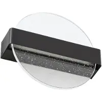 LUCANDE LED-vegglampe Narkelo, svart/klar, CCT, IP44