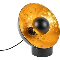 QAZQA Industriell bordlampe sort med gull innvendig - Magna Eglip
