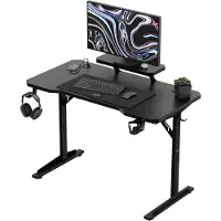 Costway -dataskrivebord med hylle, Leader 5.1 Black, 115 cm (MA-LEADER 5.1 BLACK)