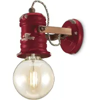 FERROLUCE Vegglampe C1843 i vintagedesign vinrød
