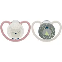 Nuk Lysende smokker - 2-pack - Perfekt match Air Natt - Sau - Ro - - 18-36 md - Smokk