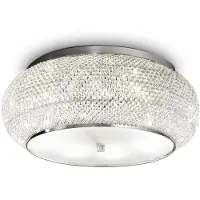 Ideal Lux taklampe Pasha, kromfarget/klar, Ø 55 cm, glass