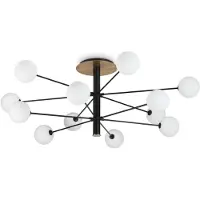 Ideal Lux Cosmopolitan svart/messing 12 lyskilder, Ø 145