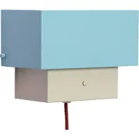 Hubsch Vegglampe ART, blå/sandfarget, bredde 22 cm, jern