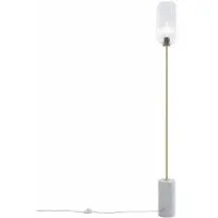 QAZQA Art Deco gulvlampe messing med klart glass - Rid