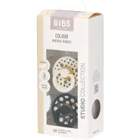 BIBS Colour Smokker - Str. 2 - Anatomisk - 2-pack - Ivory/Svart - - 6-18 md - Smokk