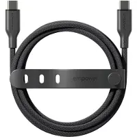 PanzerGlass empower by - USB-kabel - USB-C (hann) til USB-C (hann) - USB 2.0 - 48 V - 5 A - 1.2 m - Hurtiglading opptil 240W - romsvart