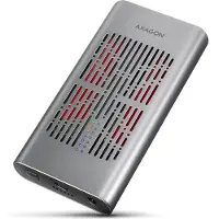 Axagon EEM2-20GD, 20 Gbps eksternt USB-C-kabinett for to M.2 NVMe SSD-er med kloningsfunksjon