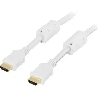 Deltaco HDMI-1030A - HDMI-kabel med Ethernet - HDMI hann til HDMI hann - 3 m - hvit