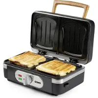 Domo SANDWICH-WAFFLE-GRILL 3-IN-1 INKY BLACK Sandwich Maker Black (DO9278C)