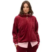 Superdry for woman. W2012544A Country Club Velour Ziphood red (M), Casual, Polyester