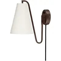 Globen Lighting vegglampe Lou, bronse/hvit, Ø 14 cm, stikkontakt