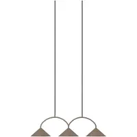 Globen Lighting hengelampe CURVE, lengde 95 cm, brun, 3 lyskilder.
