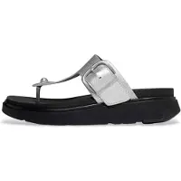 FitFlop for woman. A2S-011 Gen-FF Buckle Sandals in silver leather (37), 1 to 3 cm, None, Casual