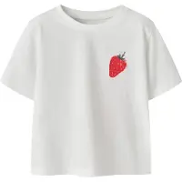 Name It Mini T-skjorte - NmfJaysline - Bright White m. Glitter - - 4 år (104) - T-skjorte