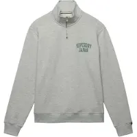 Superdry for man. M2014438A Ath Ess Half Zip gray sweatshirt (XL), Casual, Grey, Cotton, Long sleeve