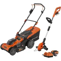 Powerplus 5.0/2.5ah 2x20v Elektrisk Gressklipper Og Gresstrimmer 3 Stykker