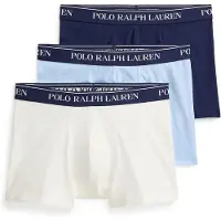 Ralph Lauren for man. 714830299212 Set of 3 white, blue, navy stretch cotton boxers (M), Homewear