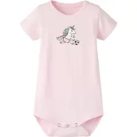 Name it Body k/e - NbfHutina - Flushing Rosa m. Enhjørning - - 1 år (80) - Kortermet body