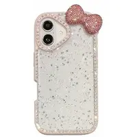 Mtp Products iPhone 16 Sløyfe- og Strass-epoksy deksel - Rosa